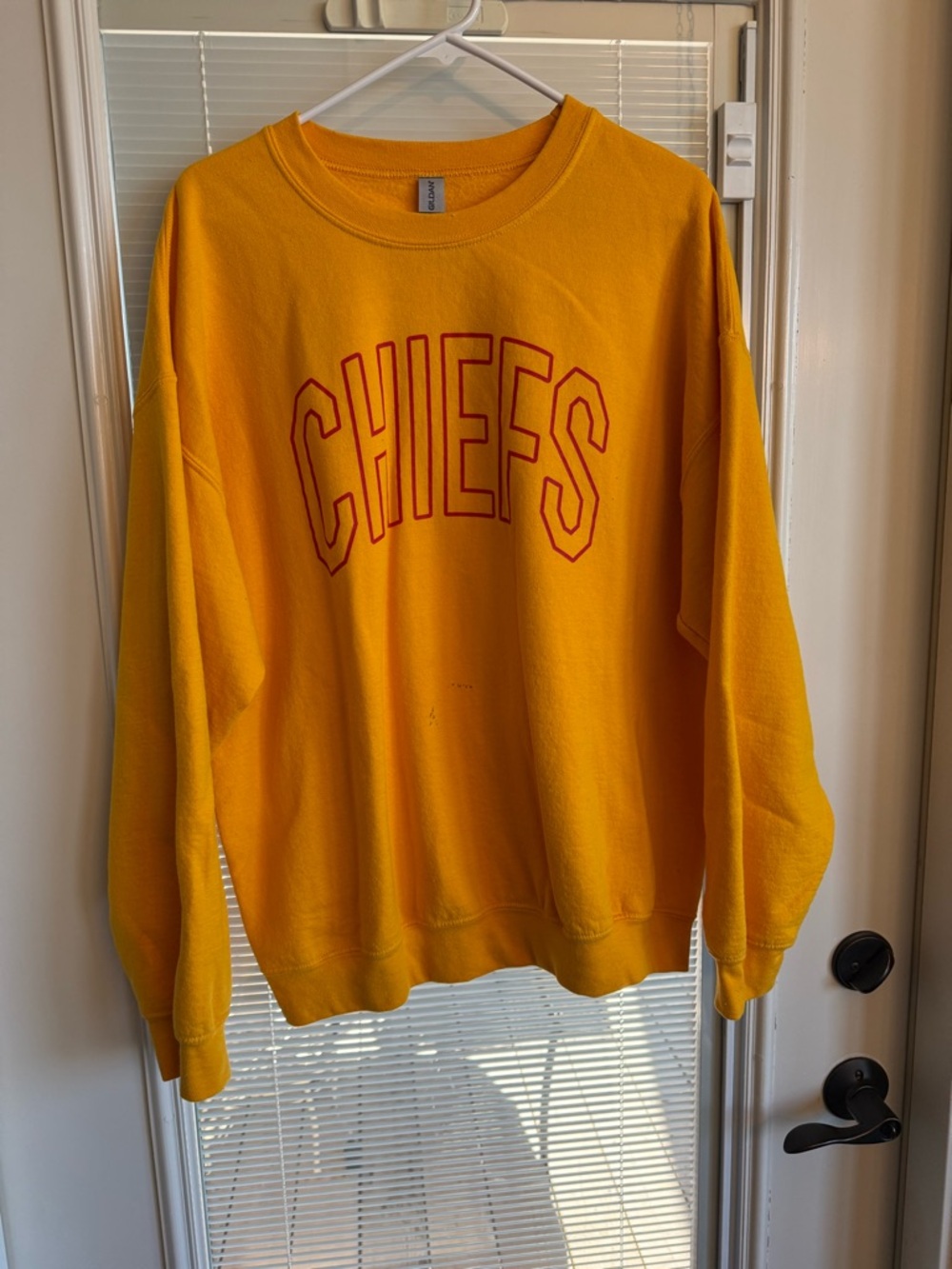 Gildan Gold Crewneck KC Chiefs Sweatshirt see photos for spots!